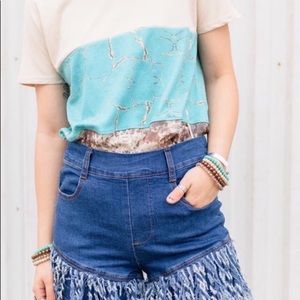 Crazy Train Frayed Denim Shorts